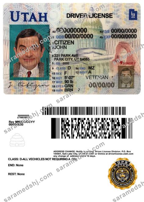 USA Utah driving license